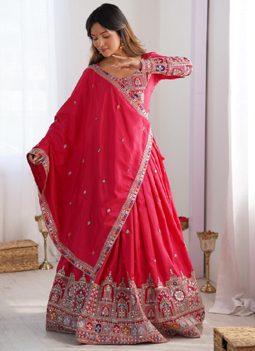 Amazing Crepe silk Festive and Party wear lehenga choli with sequin and coding dori work